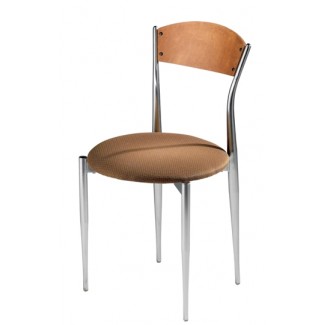 Café Twist Side Chair with Upholstered Seat and Wood Back 195-UPS 