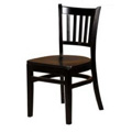 Solid Wood Vertical Back Dining Chair - Black WC102-BLK