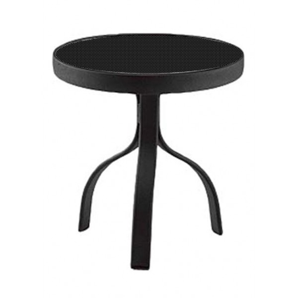 18" Round Deluxe End Table with Patterned Aluminum Top