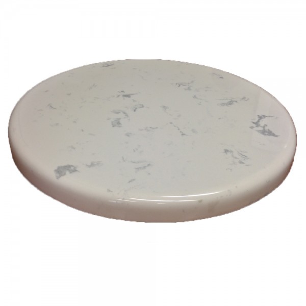 30" Round Faux Carrara Table Top with Edge