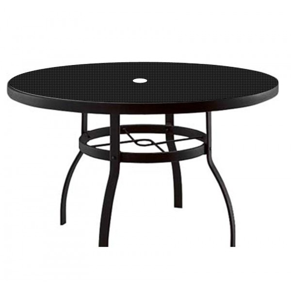 36" Round Deluxe Umbrella Table with Patterned Aluminum Top