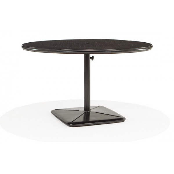 48" Round Dining Cafe Table With Umbrella Hole And Cast Plug