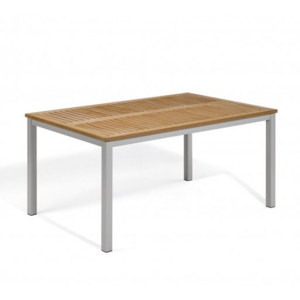 Aluminum And Wood Composite Restaurant Dining Tables Carrillo 63" Table - Tekwood Natural