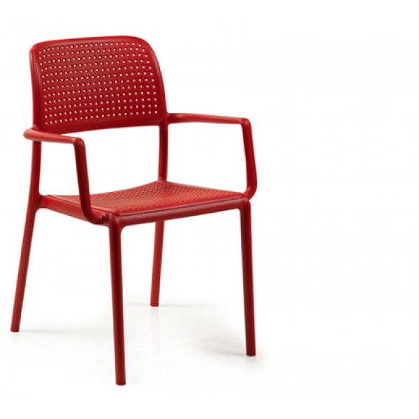 Nardi Bora Stacking Resin Arm Chair - Red