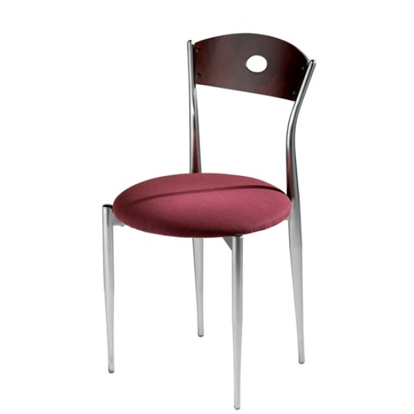 Caf&eacute Twist Side Chair with Upholstered Seat and Wood Back 196-UPS 