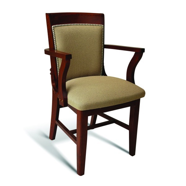Eco Friendly Restaurant Beech Solid Wood Arm Chair 379 Series