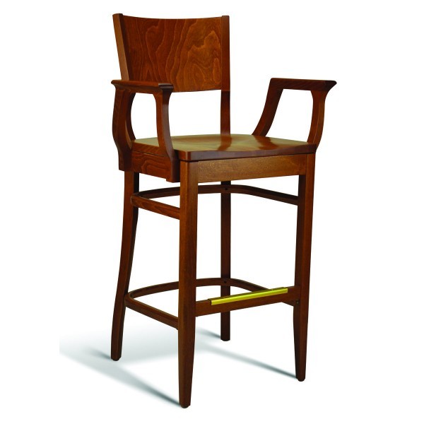 Eco Friendly Restaurant Beech Solid Wood Bar Stool with Arms CC140 Series