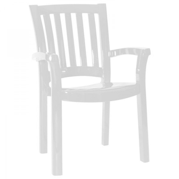 Malibu Stacking Resin Arm Chair - White