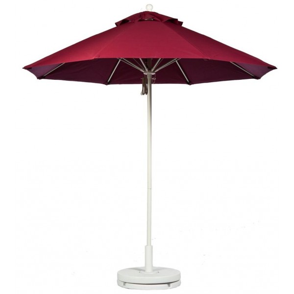 Commercial Restaurant Umbrellas 7-5 Foot Fiberglass Market Umbrella With Aluminum Pole - Pulley Lift