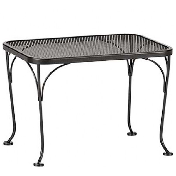 Wrought Iron Restaurant Hospitality Tables Mesh Top 18" x 24" Rectangular Side Table