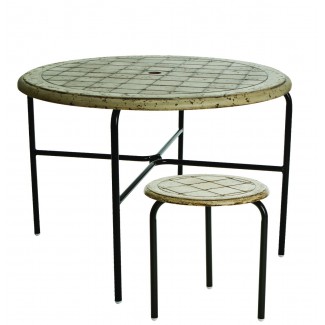 18" Round Coblestone Fiberglass Side Table M1118-C