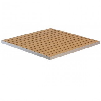 24" Square Composite Teak / Aluminum Edge Tabletop