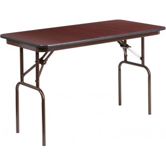 24'' x 48'' High Pressure Mahogany Laminate Folding Table