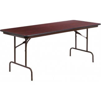 30'' x 72'' High Pressure Mahogany Laminate Folding Table