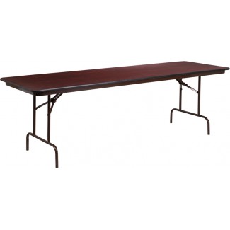 30'' x 96'' High Pressure Mahogany Laminate Folding Table