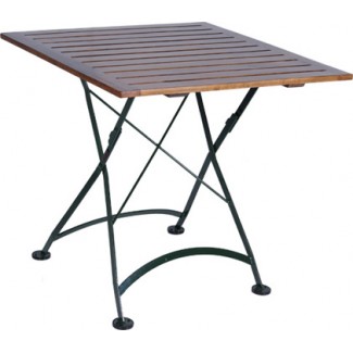 32" Square Table with Wood Slat Top