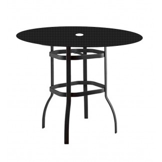 36" Round Bar-Height Deluxe Umbrella Table with Patterned Aluminum Top 826536