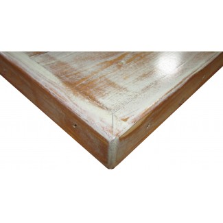 36" Square Distressed Wood Plank Table Top