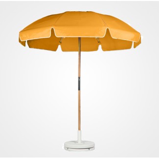 6-5 Foot Fiberglass Frame Ash Wood Umbrella With Valance - 6 Panel