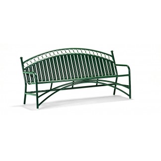 6' Arched Back Commerical Steel Bench - Powder Coated M711-6
