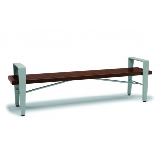 8' Faux Wood Backless Bench with Arms