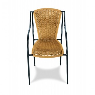 Harbor Stacking Arm Chair with Woven Seat and Back