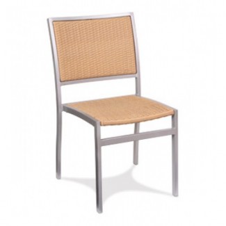 Bayhead Aluminum Stacking Side Chair with Woven Seat and Back