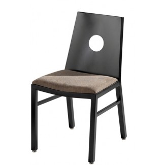 Micah Side Chair with Upholstered Seat and Full Moon Back