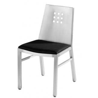 Micah Side Chair with Upholstered Seat and Mini Square Back