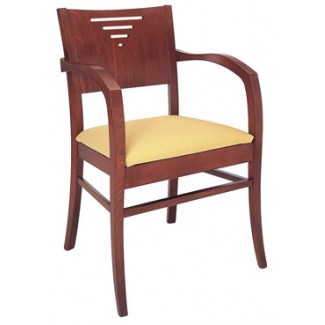 Beechwood Arm Chair with 3 Triangle Design WC-965UR