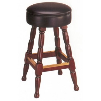 Backless Beech Wood Bar Stool 3260P with Upholstered Seat