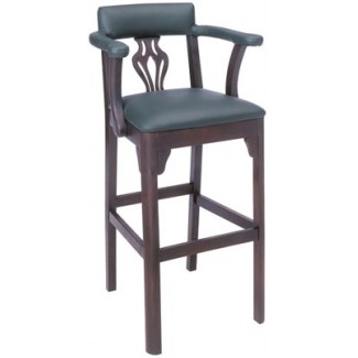 Beechwood Bar Stool BS-446UR with Upholstered Arms
