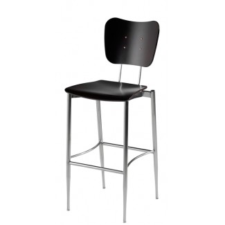 Cafe Flex Bowtie Bar Stool with Wood Seat and Back