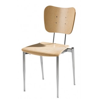 Cafe Flex Bowtie Side Chair with Wood Seat and Back