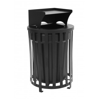 Cambridge Trash Receptacle with Liner, Lid and Tray Holder