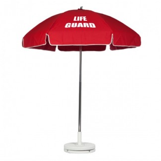 6-5 Foot Steel Lifeguard Umbrella With Valance And Aluminum Pole
