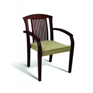 Beech Wood Stacking Arm Chair 10 Series with Slat Back