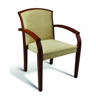 Beech Wood Stacking Arm Chair 10 Series with Padded Back