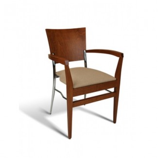 Beech Wood Stacking Arm Chair 269 Series with Padded Seat