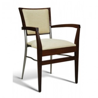 Beech Wood Stacking Arm Chair 269 Series with Padded Seat and Back