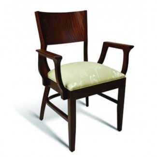 Beech Wood Stacking Arm Chair CC140 Series with Padded Seat