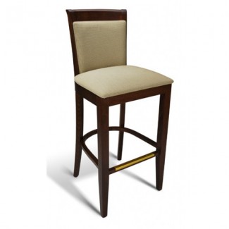 Beech Wood Bar Stool 123 Series with Padded Back