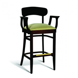 Beech Wood Bar Stool CC100 Series with Arms and Padded Seat