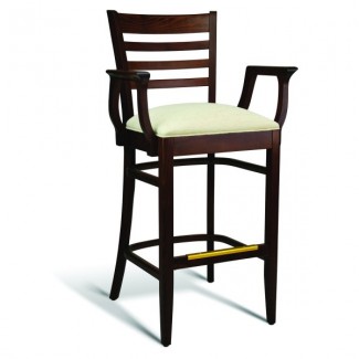 Beech Wood Bar Stool CC100 Series with Arms and Slat Back