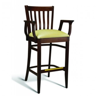 Beech Wood Bar Stool CC120 Series with Arms and Padded Seat