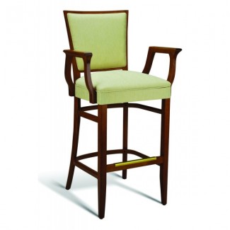 Beech Wood Bar Stool Quincy Series with Arms and Wrapped Sides