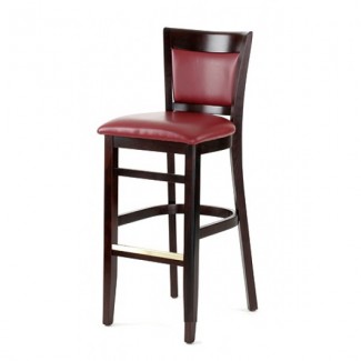 Contemporary Beech Wood Bar Stool 2865P with Upholstered Back