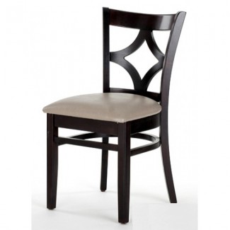 Beech Wood Side Chair 523P with Diamond Back and Upholstered Seat