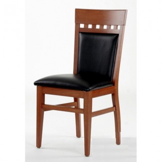 Beech Wood Side Chair 828P with High Back and Upholstered Seat 828P