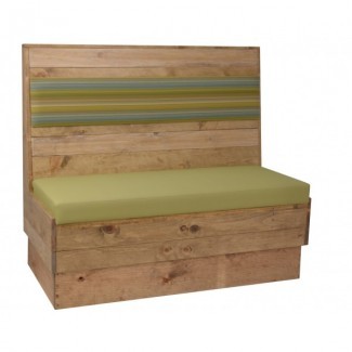 Upholstered Back Natural Wood Industrial Booth Seating
